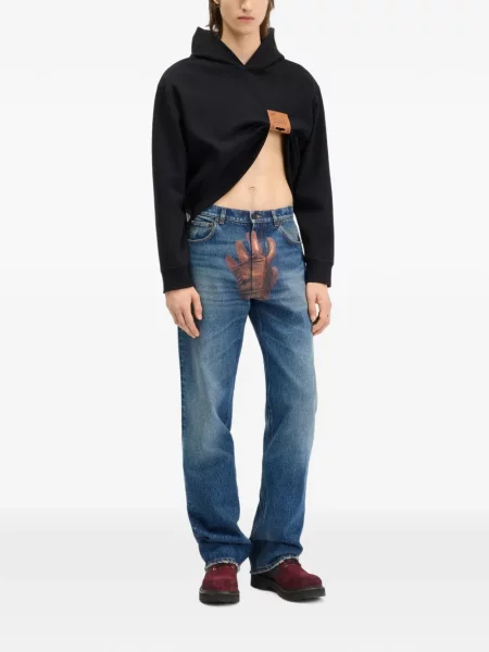 Δερμάτινο hoodie Jean Paul Gaultier μαύρο