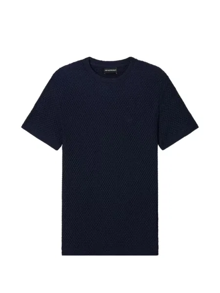 Tricou Emporio Armani tricotate albastru