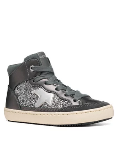 Geox Sneakersy J Kalispera Girl S Tmavo strieborná