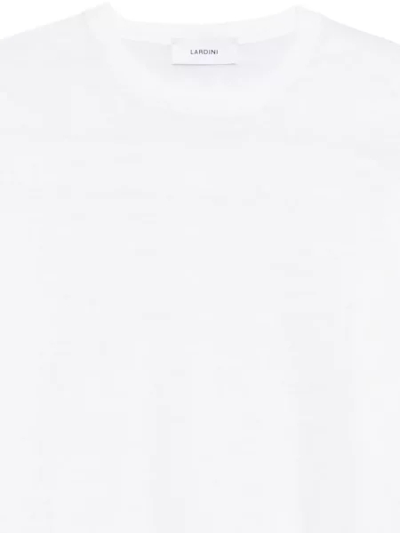 Tricou Lardini tricotate scurt alb