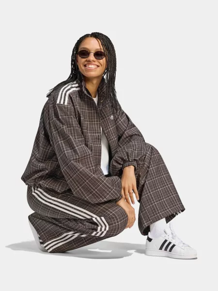 SPODNIE DRESOWE W KRATKĘ O LUŹNYM KROJU brązowe