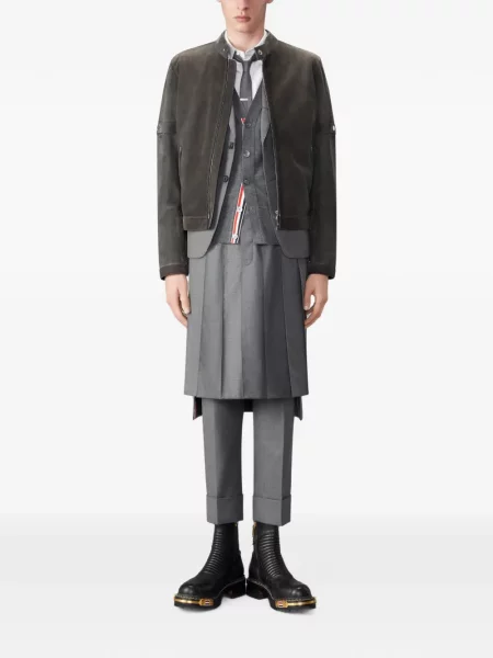 Geanta de piele Thom Browne gri