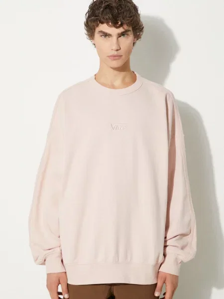 Mikina Vans Premium Classics LX Crew Fleece hladká růžová