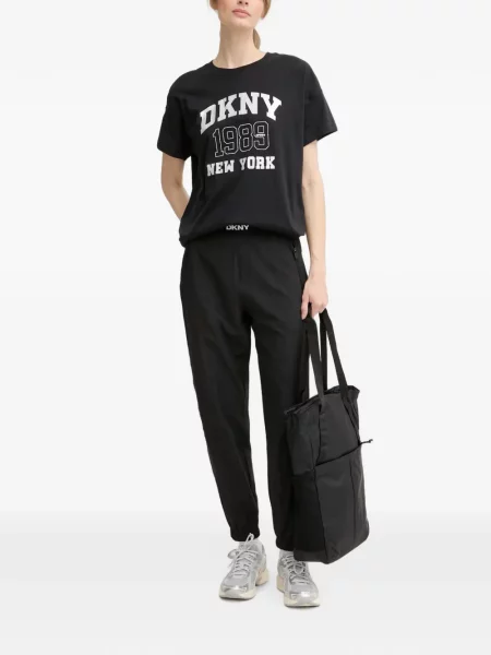 Pantaloni Dkny alergare cu autograf negru