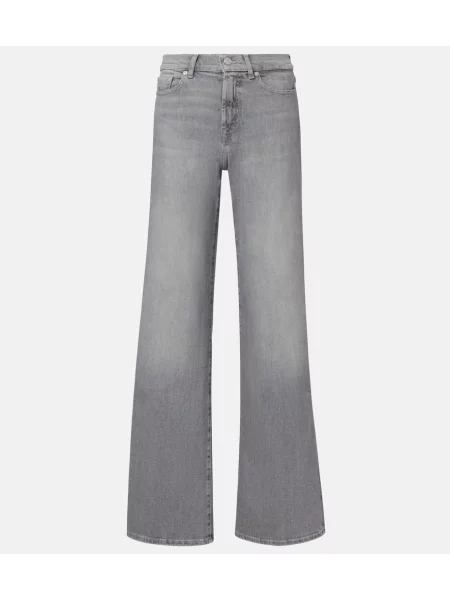 Blugi 7 For All Mankind cu talie înaltă gri