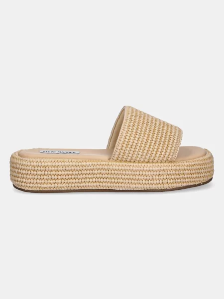 Шльопанці Steve Madden Beachy на платформі бежевий
