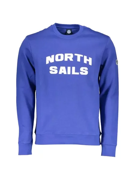 Lung hanorac crewneck North Sails cu decolteu rotund albastru