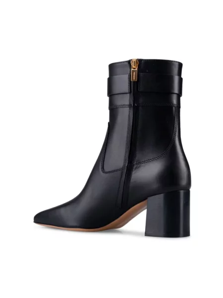 Botki Salvatore Ferragamo skórzane czarne