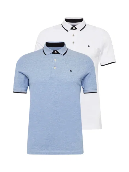 JACK & JONES Tricou Paulos albastru deschis albastru închis alb