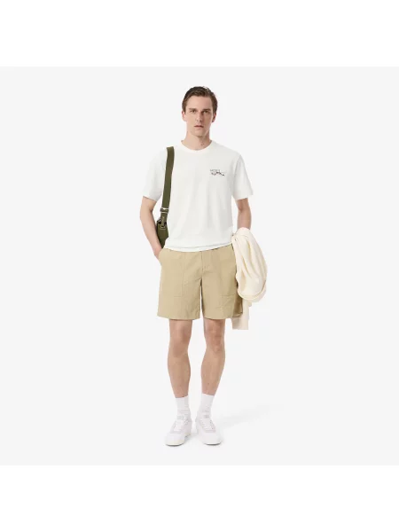 Lacoste T-Shirt Z Okrągłym Dekoltem Classic Fit biały