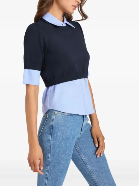 Dzianinowa bluzka Cinq A Sept niebieska