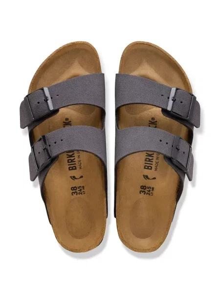 Papucsok BIRKENSTOCK Arizona BF Narrow velvet gray/black Arizona Birko-Flor Narrow fekete