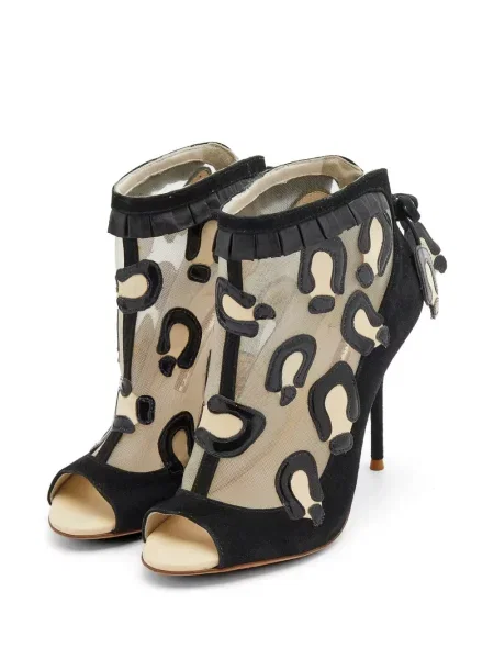 Botine Sophia Webster cu imagine cu model leopard plasă negru