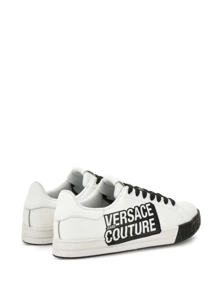 Fűzős csipkés sneaker Versace Jeans Couture autogrammal fehér