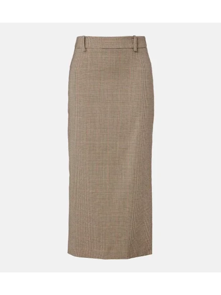 Fustă midi The Frankie Shop până la genunchi maro