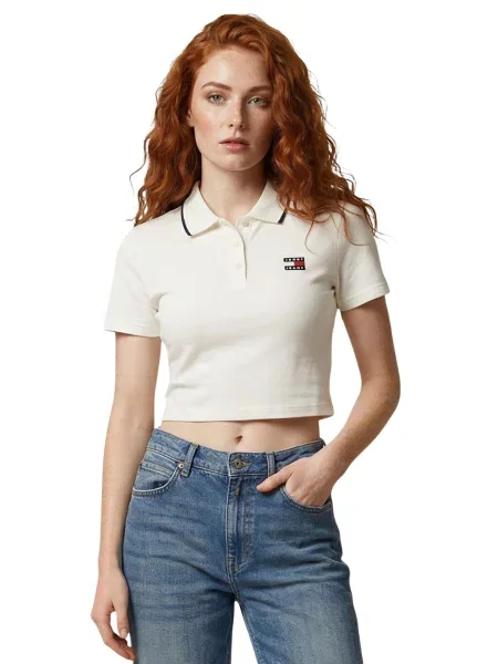 Bluzka Tommy Hilfiger Jeans z krótkim rękawem niebieska