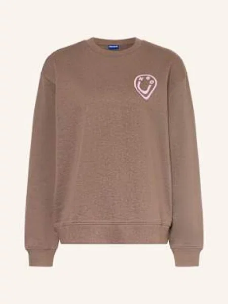 Hugo Blue Bluza Nierozpinana Oversize Crew braun brązowa