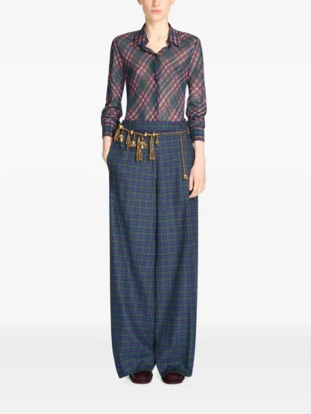 Pantaloni Dries Van Noten albastru