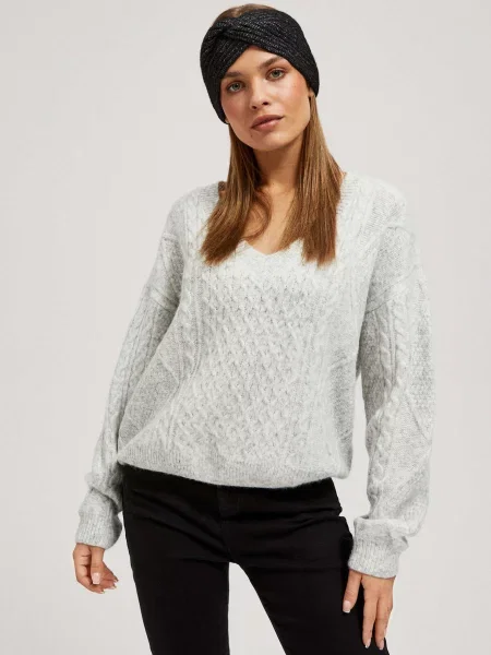 Pulover Marisse cu decolteu în V negru