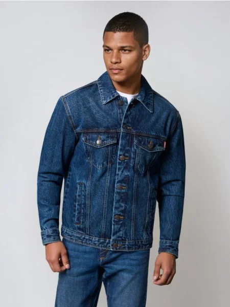 Sinsay Jeansowa kurtka trucker niebieski