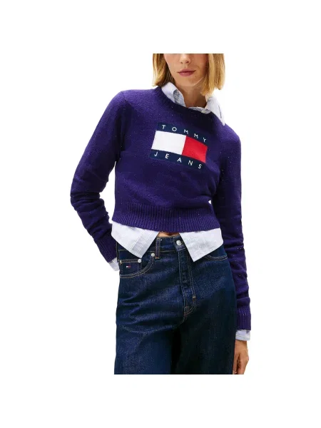 Tommy Jeans Sveter fialová