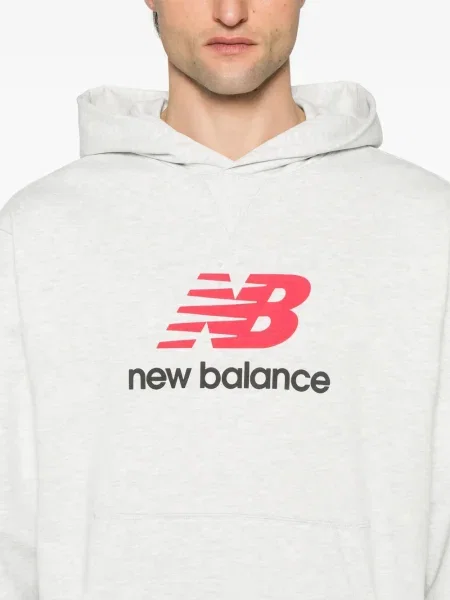 Tricou New Balance cu broderie din material terry albastru