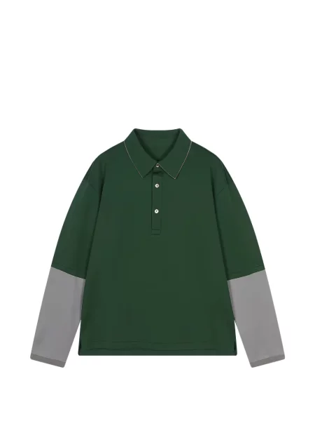 Lung tricou polo Croquis verde