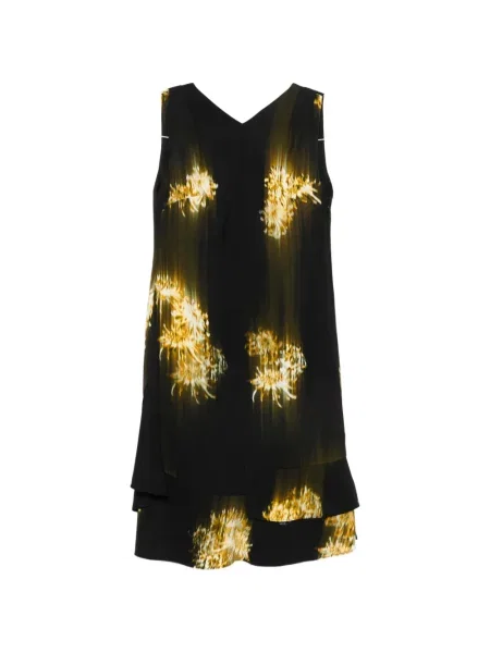 Rochie midi Proenza Schouler cu model floral cu imagine cu decolteu în V negru