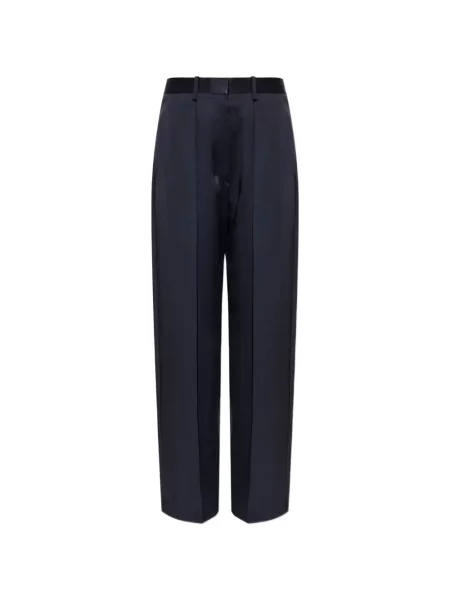 Pantaloni Victoria Beckham din satin albastru