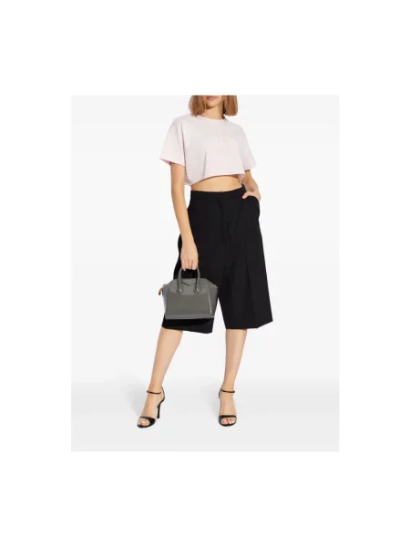 Haftowana koszulka Givenchy o skróconej długości różowa
