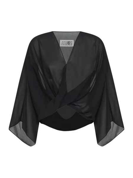 Krótka bluzka Mm6 Maison Margiela czarna