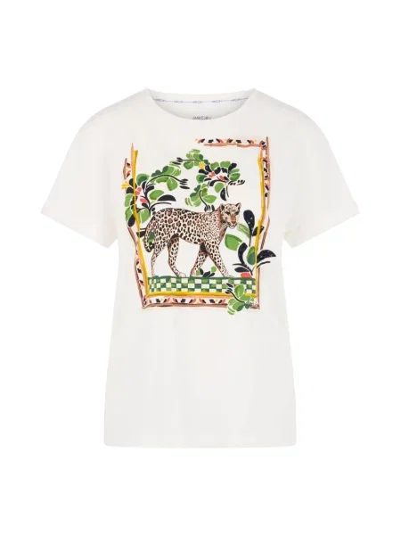 Marc Cain Koszulka Z Kamieniami Ozdobnymi weiss biała