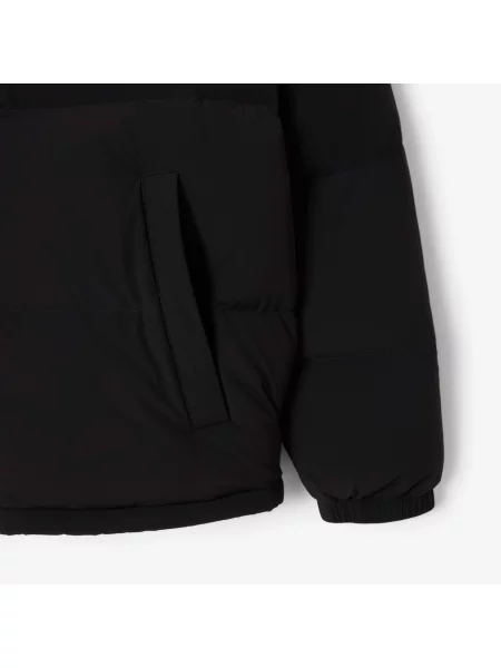 Lacoste Kurtka Puchowa Z Kapturem Odporna Na Wodę czarna