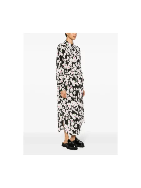 Sukienka koszulowa Msgm w kwiatki czarna