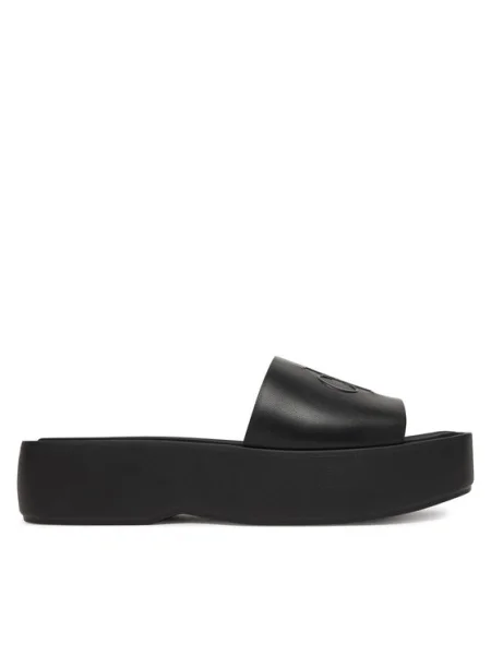 Calvin Klein Bőr papucs fekete