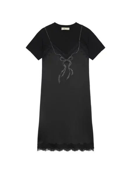 Stras rochie midi Blumarine din dantelă negru