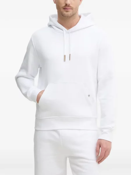 Lung hanorac cu glugă Trussardi alb