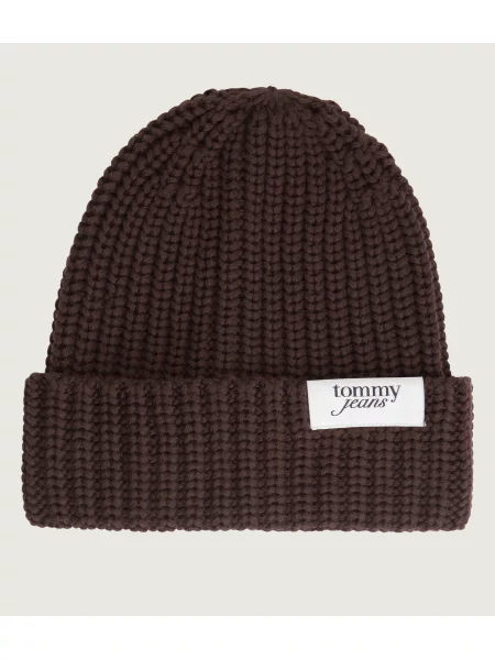 Tommy Jeans Căciulă ciocolatiu / alb maro