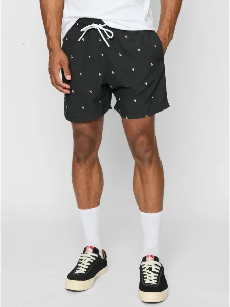 Pantaloni Urban Classics cu broderie negru