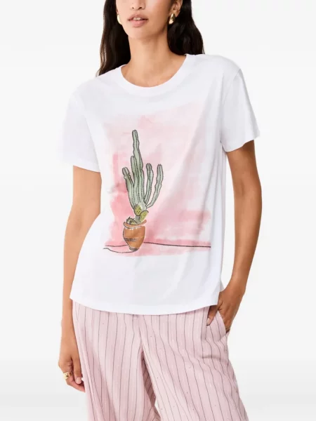 Scurt tricou Pennyblack cu imagine alb