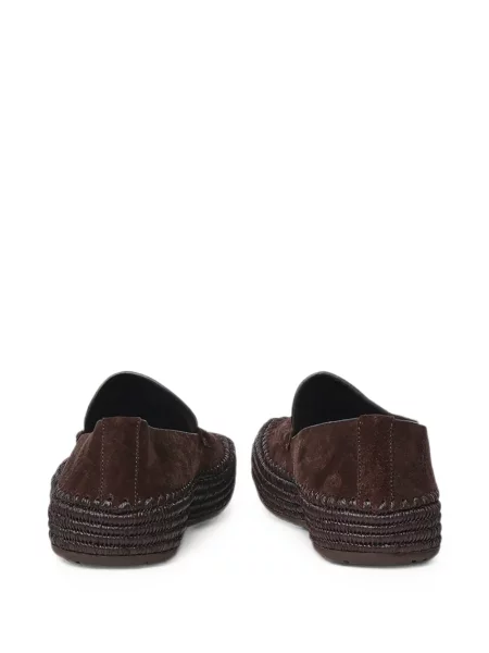 Loaferice Loewe od brušene kože upletena smeđa