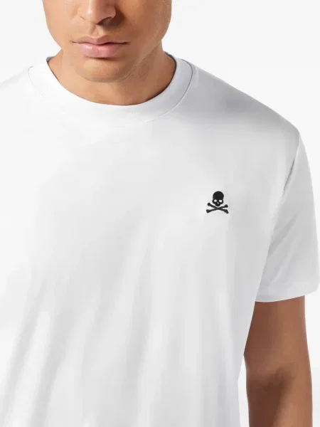 Tricou Philipp Plein cu broderie alb