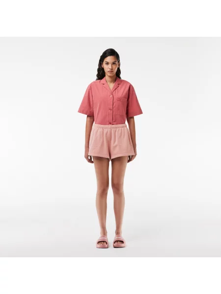 Lacoste Krótkie Spodenki Natural Dyed Cotton Fleece różowe