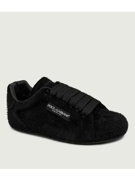 Dolce & Gabbana De lână sneakers Portofino Soft cu adaos de piele negru