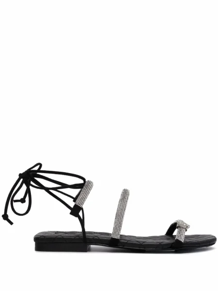 Sandale Philipp Plein fără toc de cristal negru