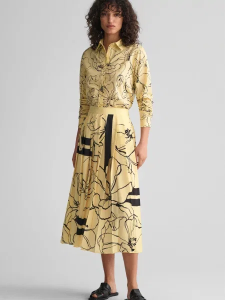 Плісирована спідниця Gant жовта