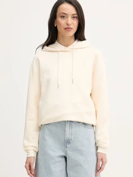 Calvin Klein Jeans hanorac cu glugă pentru femei din bej