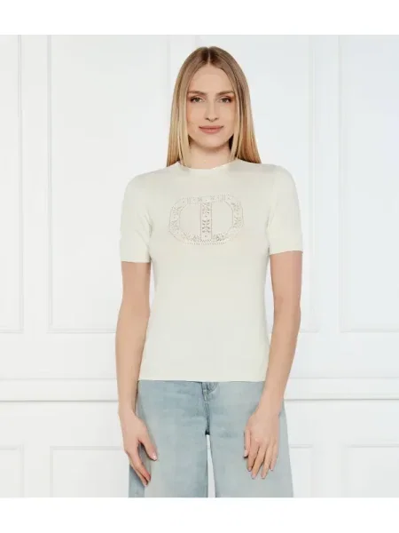 TWINSET Kötött pulóver LUPETTO fehér