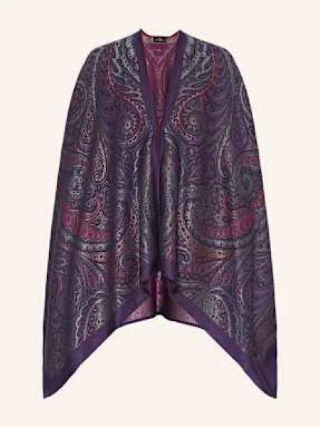 Etro Peleryna Z Żakardu Z Błyszczącą Przędzą lila fioletowy