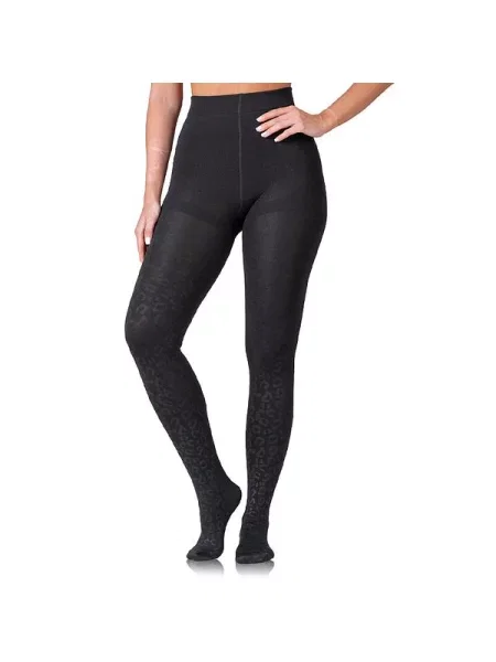 Nogavice nad kolenom Bellinda s potiskom z živalskim vzorcem črna